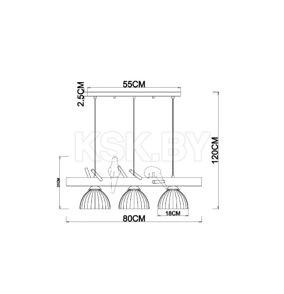 Светильник подвесной Arte Lamp CAPRICE A4183SP-3BR (A4183SP-3BR) 