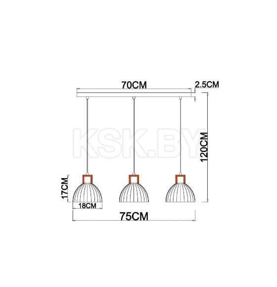 Светильник подвесной Arte Lamp CAPRICE A4184SP-3BR (A4184SP-3BR) 