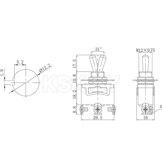 Тумблер 250V 15А (3c) ON-OFF-ON однополюсный (KN-103) REXANT 36-4112 (36-4112) 