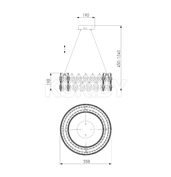 Подвесная светодиодная люстра с хрусталем 90371/1 Strotskis Bogate's (a065695) 