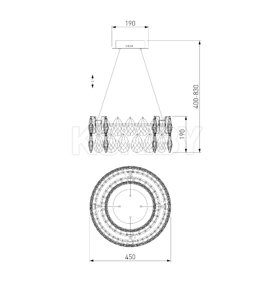 Подвесная светодиодная люстра с хрусталем 90370/1 Strotskis Bogate's (a065694) 