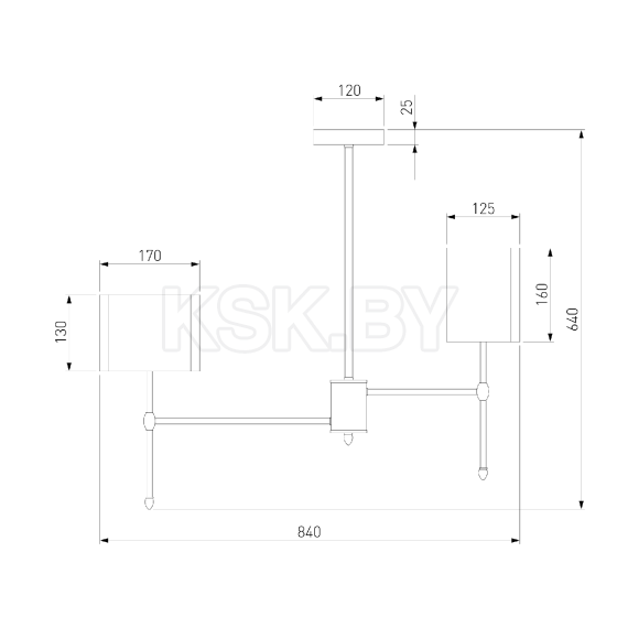 Потолочный светильник с тканевыми абажурами 60162/8 латунь Eurosvet (a065666) 