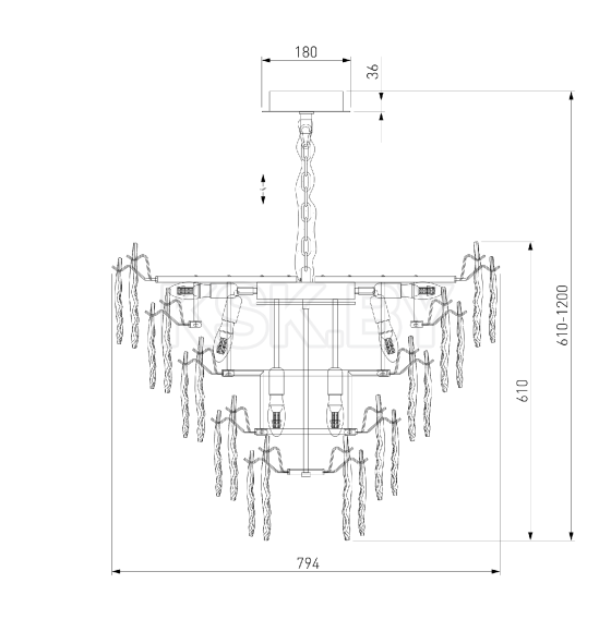 Подвесная люстра с фактурным стеклом 369 Bogate's (a065315) 