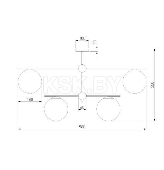 Потолочный светильник со стеклянными плафонами 60147/6 черный Eurosvet (a063852) 