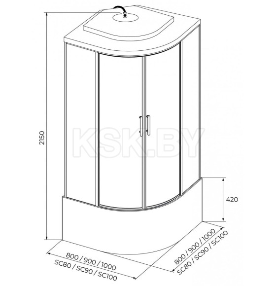 Душевая кабина IVA SC80CT 80x80см (SC80CT) 