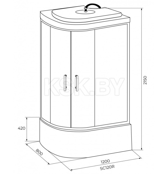 Душевая кабина IVA SC120CTR 120x80см (SC120CTR) 