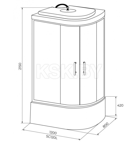 Душевая кабина IVA SC120CTL 120x80см (SC120CTL) 