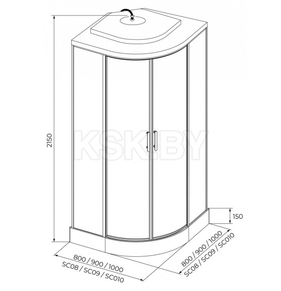 Душевая кабина IVA SC010CM 100x100см (SC010CM) 