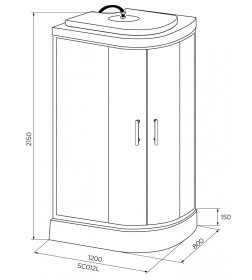 Душевая кабина IVA SC012CTL 120x80см