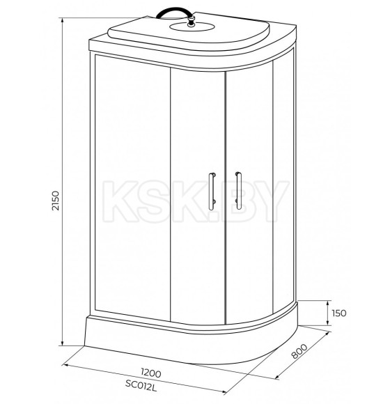 Душевая кабина IVA SC012CTL 120x80см (SC012CTL) 