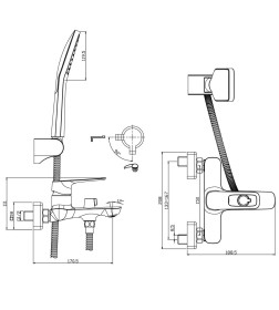 Смеситель для ванны Rossinka Silvermix RS46-30