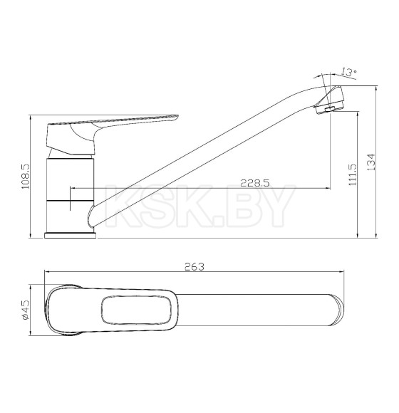 Смеситель для кухни Rossinka Silvermix RS46-21 (RS46-21) 