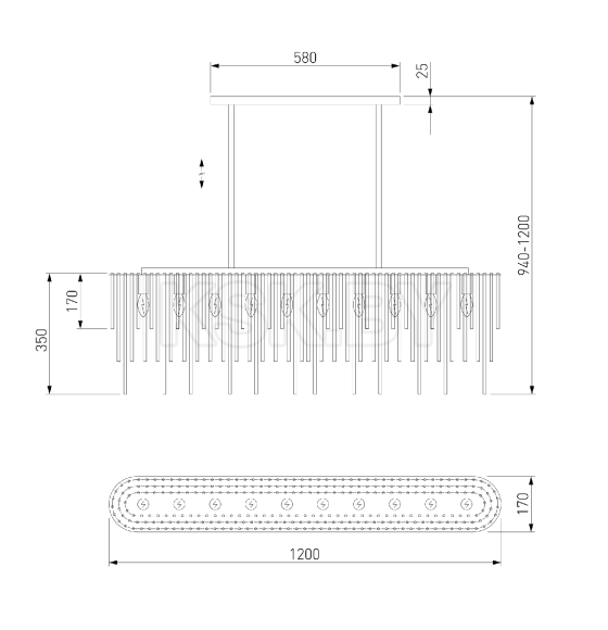 Подвесная люстра со стеклянным рассеивателем 487/10 Bogate's (a065773) 