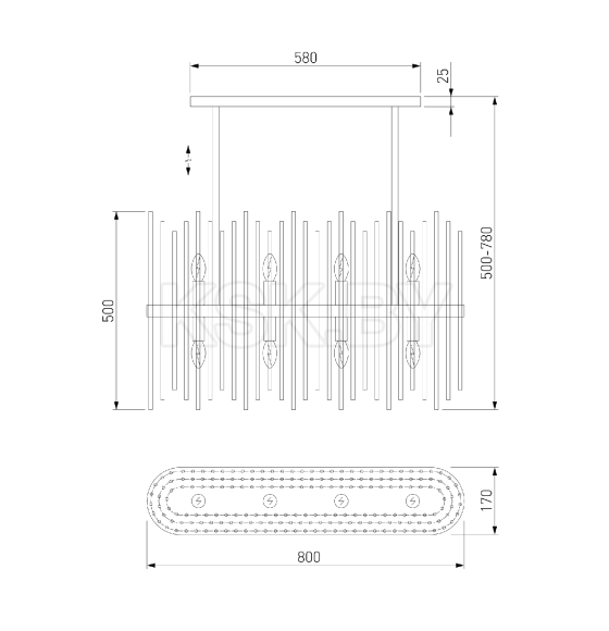 Подвесная люстра со стеклянным рассеивателем 486/8 Bogate's (a065770) 