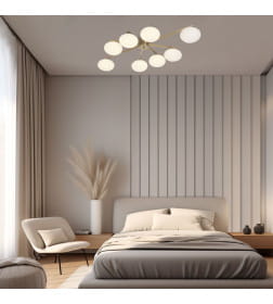 Потолочный светильник со стеклянными плафонами 70220/8 латунь Eurosvet