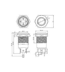 Кнопка антивандальная Ø12 12В с фиксацией (2с) OFF-ON синяя REXANT 36-3221