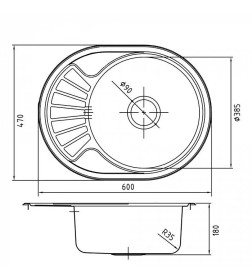 Мойка нержавеющая сталь, шелк, 600*470 IDDIS SUN60SDi77