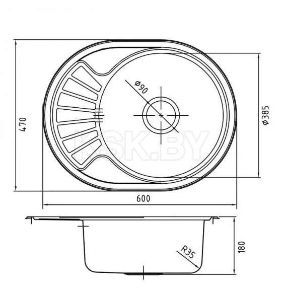 Мойка нержавеющая сталь, шелк, 600*470 IDDIS SUN60SDi77 (SUN60SDi77) 