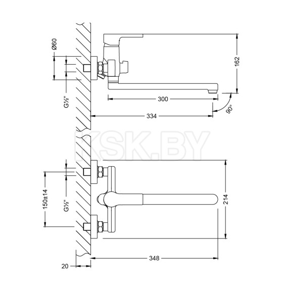 Смеситель для ванны Lemark AURA  LM0651CH (LM0651CH) 