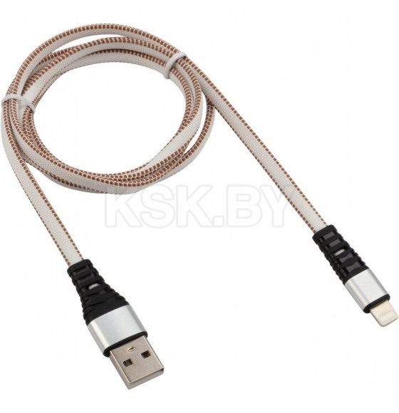 Кабель USB-Lightning для iPhone 2,4A/1m/nylon/flat/white/REXANT (18-7056)