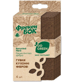 Губки кухонные фибровые Фрекен БОК  GO GREEN 4 шт