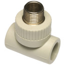 Тройник комбинированный ПП с наруж. резьбой 25х1/2"х25 Wavin (STKE02520X) 