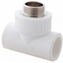 Тройник комбинированный РосТурПласт ПП с наруж. резьбой d20х1/2"х20 белый (10753) 