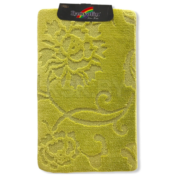 Коврик для ванной комнаты текстильный. BANYOLIN CLASSIC салатовый, 60х100 см