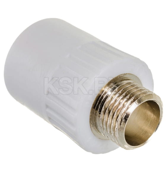 Муфта комбинированная РосТурПласт ПП с наруж. резьбой d25х1/2" белая (10664) 