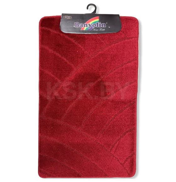 Коврик для ванной комнаты текстильный. BANYOLIN ECONOMIC бордовый, 55х90 см