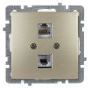 Розетка компьютерная двойная RJ45+RJ45 золото Nilson Touran 24150446 (24150446) 