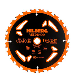 Диск пильный по дереву Hilberg Vezdehod 184*16*24Т*18º (reverse)