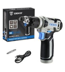 Дрель-шуруповерт аккумуляторная DEKO ZKCD80FU-Li SET 3