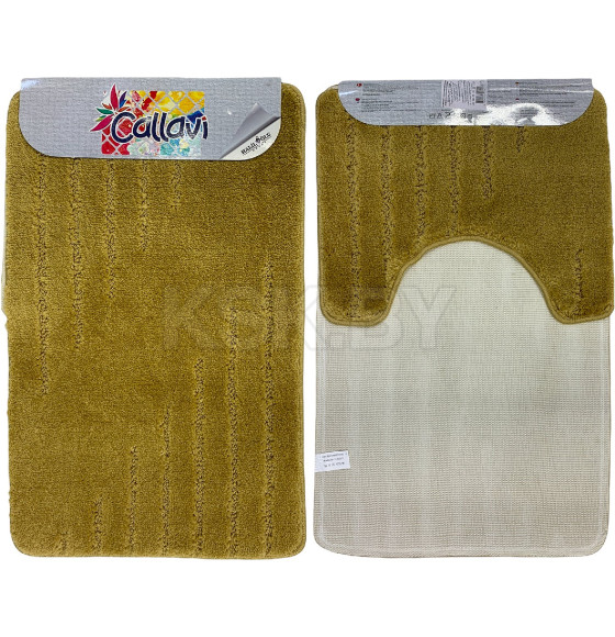 Комплект из 2х текстильных ковриков,для ванной/сан.узла. CALLAVI HIGHMONO 50х80 и 40х50 см, горчица 6589