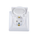 Розетка 1-я с з/к шторками и крышкой в сборе белый IP20 Schneider Electric Glossa (GSL000146) 