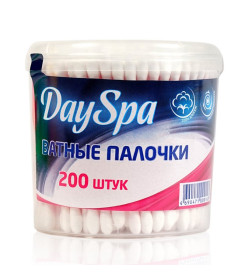 Ватные палочки Day Spa в стакане роз. 200шт.