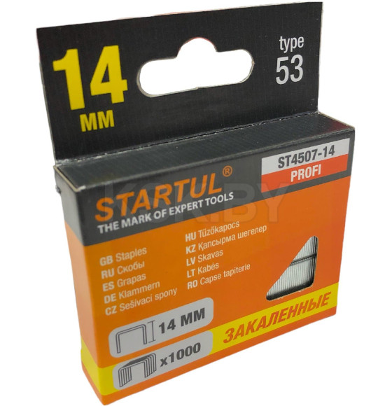 Скобы STARTUL PROFI  14мм/тип 53 (уп.1000шт) (ST4507-14) 