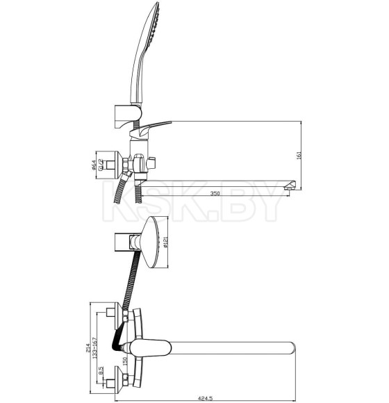 Смеситель для ванны Rossinka Silvermix RS45-32 (RS45-32) 