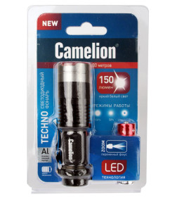 Фонарь ручной LED5135 LED XPE, ZOOM, 3 реж, 1xLR6 в комп. Camelion