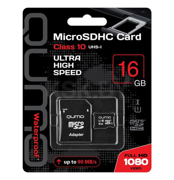 Карта памяти QUMO MicroSDHC 16GB Сlass 10 UHS-I ,3.0 с адаптером SD (Q18741) 