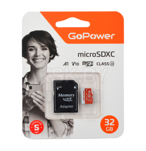 Карта памяти microSD GoPower 32GB Class10 UHS-I (U3) 80 МБ/сек V10 с адаптером (00-00025679) 