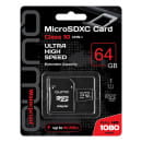 Карта памяти QUMO MicroSDXC 64GB Сlass 10 UHS-I ,3.0 с адаптером SD.(QM64GMICSDXC10U1) (Q18805) 