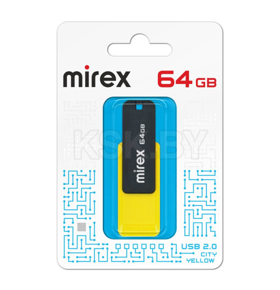 USB флэш-накопитель  64 ГБ  Mirex CITY YELLOW 64GB (ecopack) (13600-FMUCYL64) 