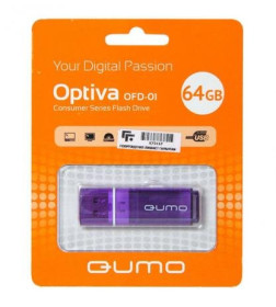 Накопитель QUMO 64GB USB 2.0 Optiva 01 Violet, цвет фиолетовый (QM64GUD-OP1-violet) 