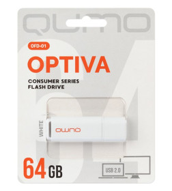 Накопитель QUMO 64GB USB 2.0 Optiva 02 White,белый (QM64GUD-OP2-white)