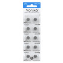 Батарейка AG7,395,LR926,LR57,195,350,399 BL-10 1.5V (2шт.) Voniko (AG7-BL10) 