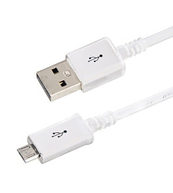 USB кабель microUSB длинный штекер 1М белый