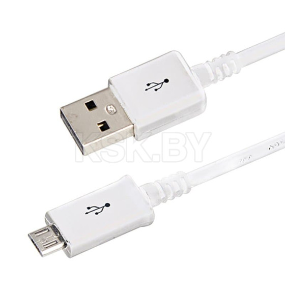 USB кабель microUSB длинный штекер 1М белый (18-4269-20) 