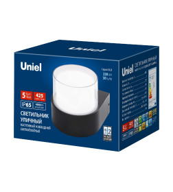 Настенный уличный светильник LED ULU-P21A 5W 4000К IP65 черный Uniel