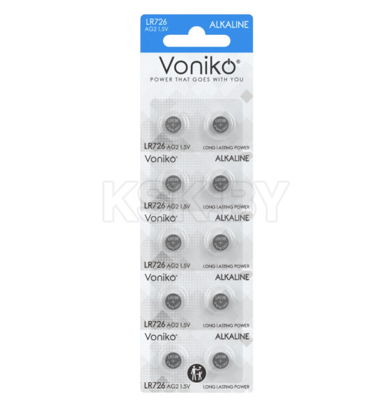 Батарейка AG2,LR59, LR726, 396, 397 BL-10 1.5V (2шт.) Voniko (AG2-BL10)